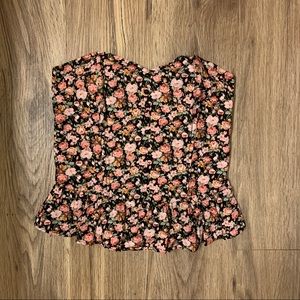 Floral Bustier Peplum Top